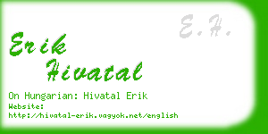 erik hivatal business card